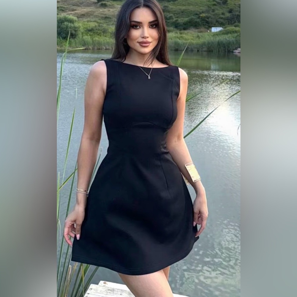 Elegant Black Sleeveless Dress